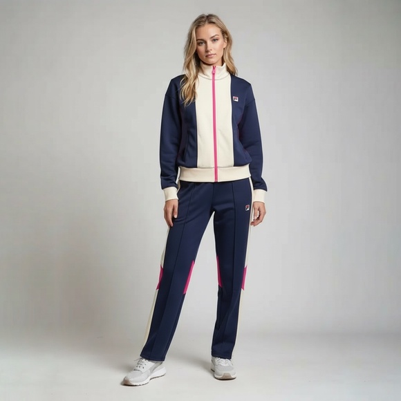 Very Hard to Find Fila Heritage Jacket and Pants Tennis track Suit Size Medium - Picture 1 of 11